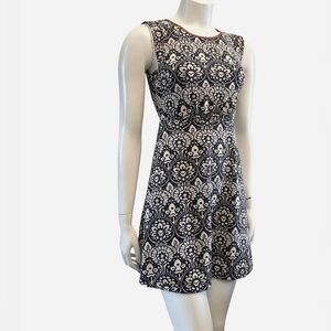 THML Chic Patterned Mini Dress with Leather Details
